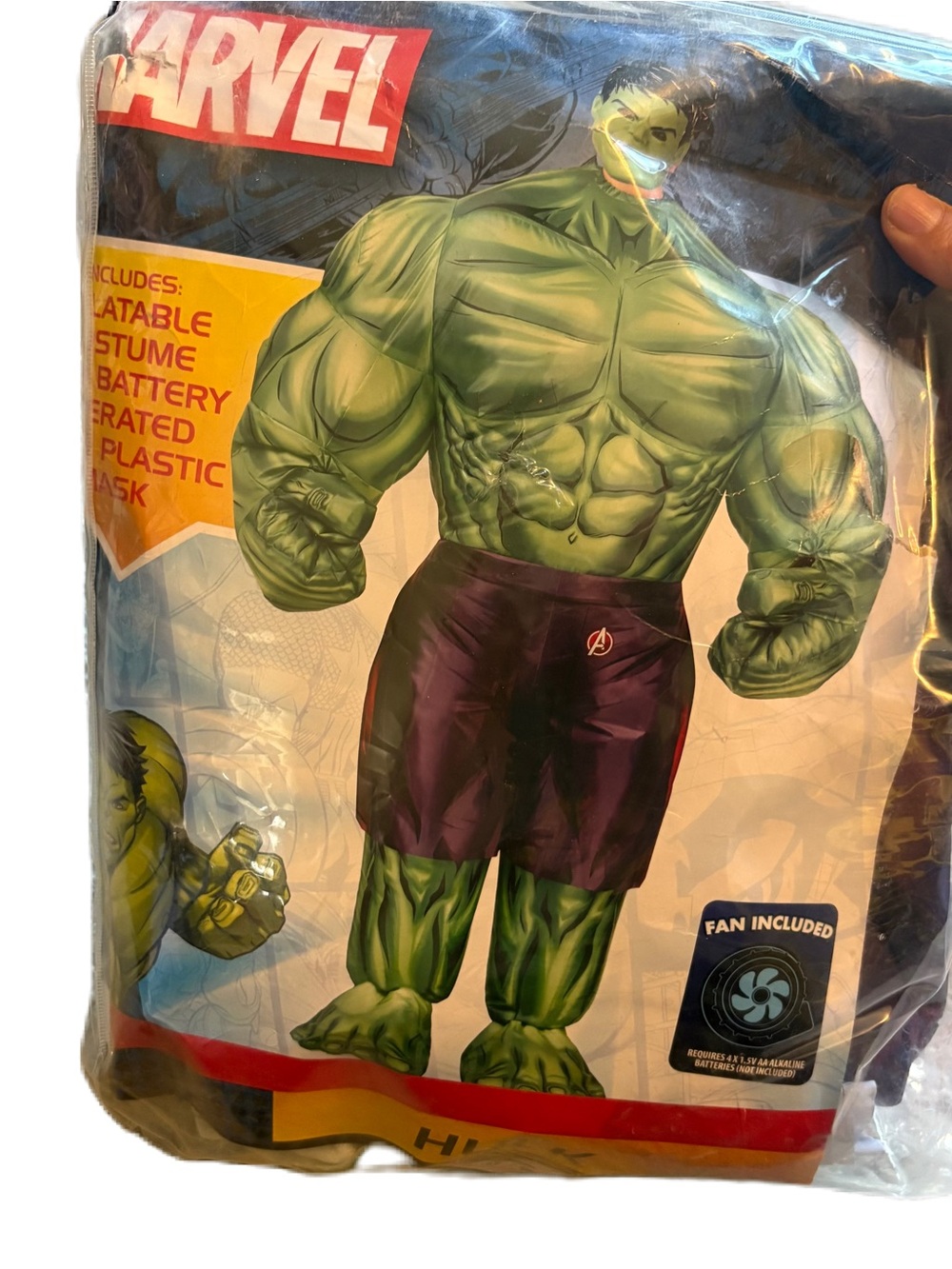 Marvel Hulk Inflatable Costume One Size NEW Men’s Adult Halloween Green